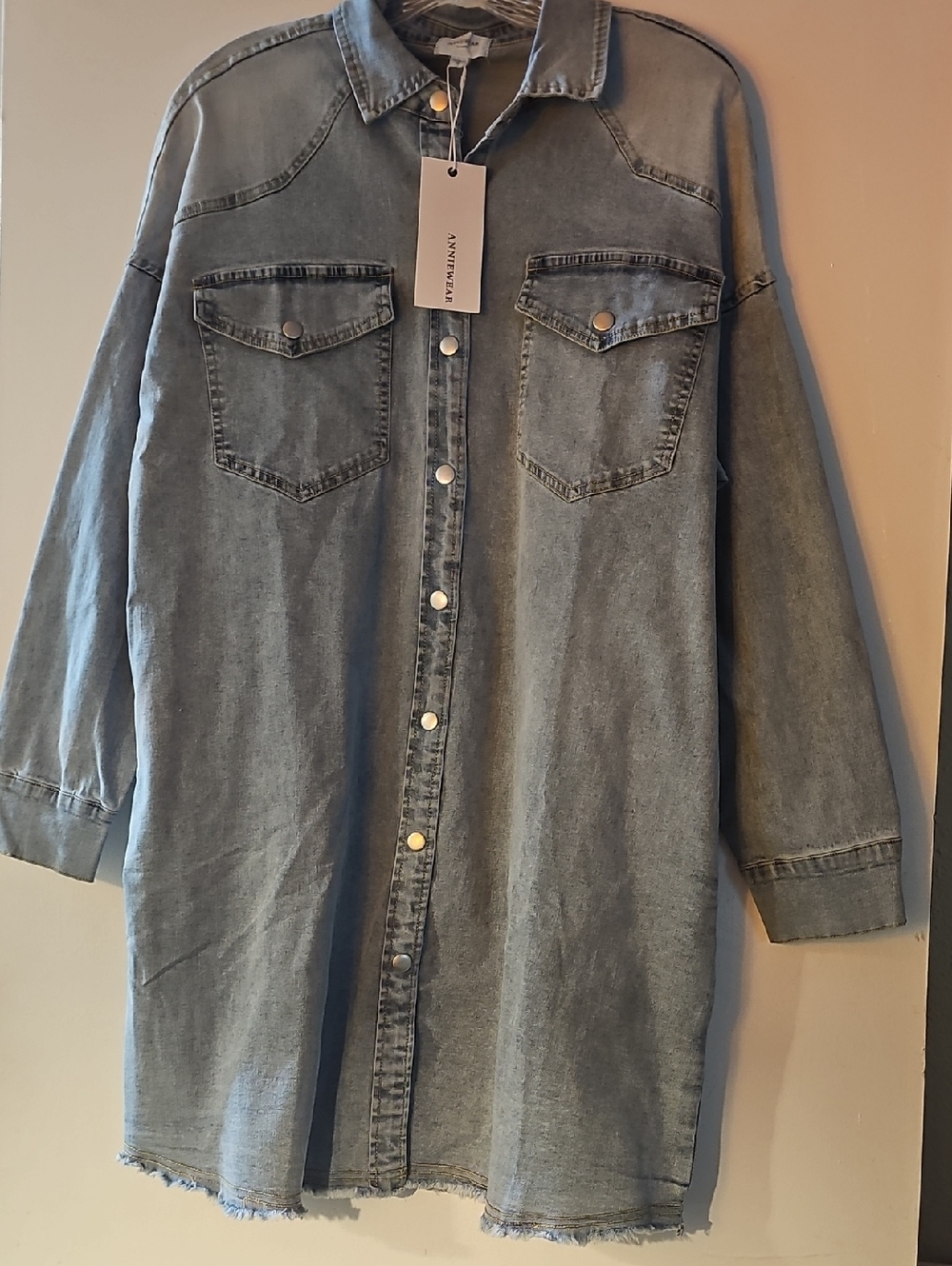 Light Wash Denim Shirt Dress